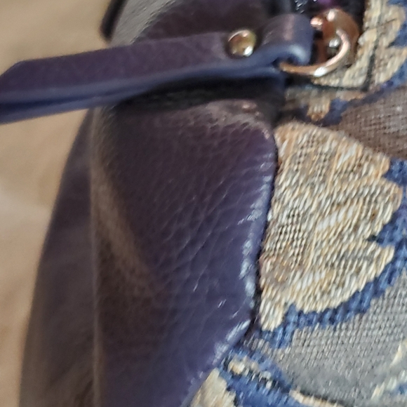 Sharif- Blue/Cream Tapestry Dome Shoulderbag. - Picture 11 of 16